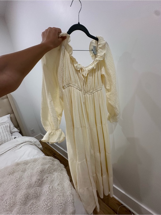 Worth Collective Dresses & Skirts - Smocked Ruffle Maxi Dress in Cream